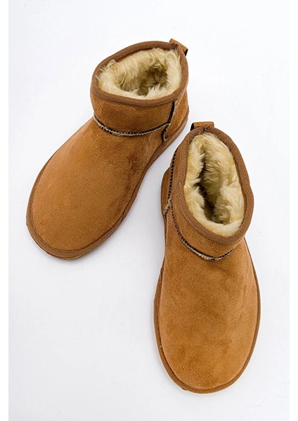 Kadın Süet Içi Kürklü Alçak Taban Bilekte Kısa Kadın Bot&bootie modelleri