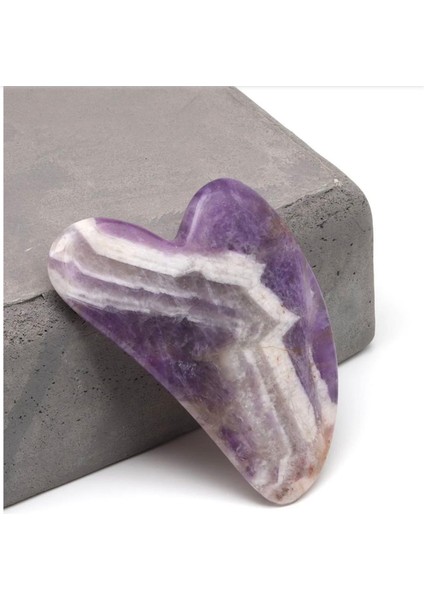 Ametist Doğal Taş Gua Sha Yüz Masaj Taşı A Kalite