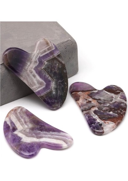 Ametist Doğal Taş Gua Sha Yüz Masaj Taşı A Kalite fiyatları