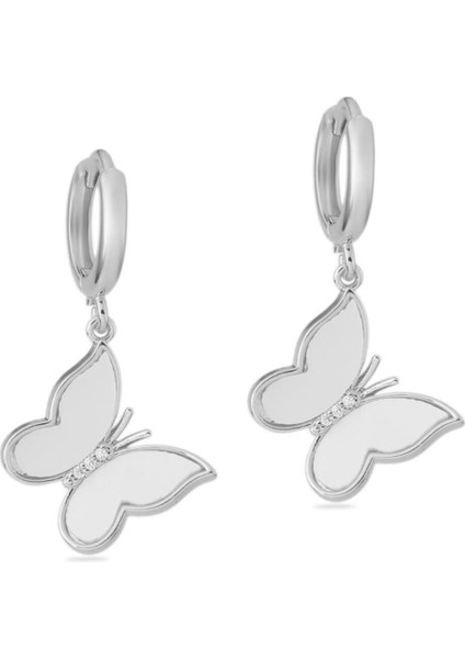 Taşlı Küpe Silver