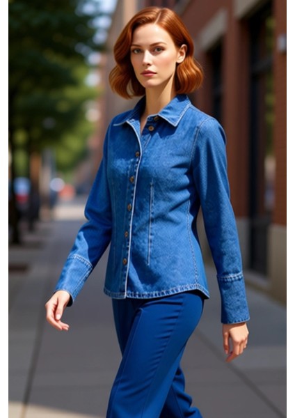 Kadın Denim Gömlek Modern Manşet Tasarımı Ile Şık ve Konforlu Bir Seçenek Fonksiyonel Spor fırsatları