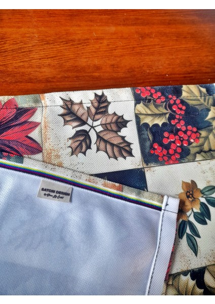 Yılbaşı Kırmızı Çiçekli Vintage Patchwork Desen Dijital Baskı Runner modelleri