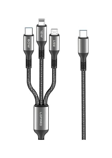 Type-C Süper Pd Şarj Kablosu 3in1 ile Uyumlu Hızlı Şarj USB Kablo Kopmayan modelleri