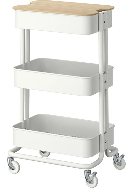 Raskog Servis Arabası Beyaz 35 x 45 x 77 cm Kapaklı