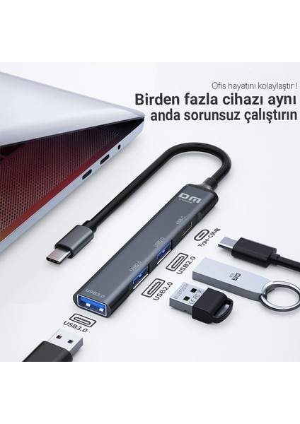 CHB081 Type-C To 4 Portlu USB 3.0 / USB 2.0 Çoklayıcı Dönüştürücü Hub modelleri