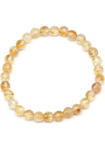 Sitrin Doğal Taş Bileklik 6 mm Faset Kesim