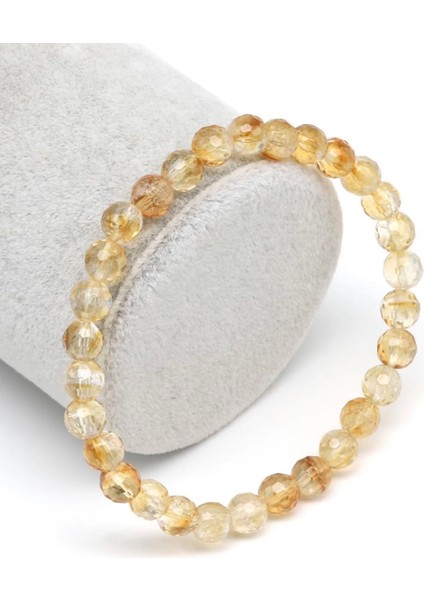 Sitrin Doğal Taş Bileklik 6 mm Faset Kesim fiyatları