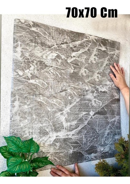 4 Adet, 70X70 cm 0,50M² Gri Renk 3D Dekoratif Kendinden Yapışkanlı Esnek Duvar Kaplama Panel Köpük -FC01 fiyatları