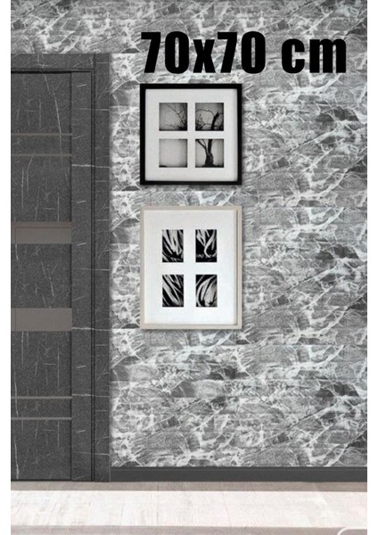 4 Adet, 70X70 cm 0,50M² Gri Renk 3D Dekoratif Kendinden Yapışkanlı Esnek Duvar Kaplama Panel Köpük -FC01 fırsatları