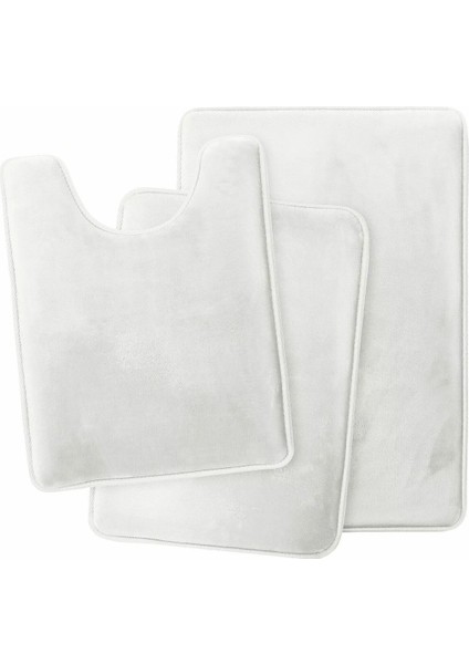 3'lü Banyo Paspas Seti Klozet Önü Peluş Yumuşacık Yıkanabilir Beyaz (50X80-40X60-40X50) fiyatları