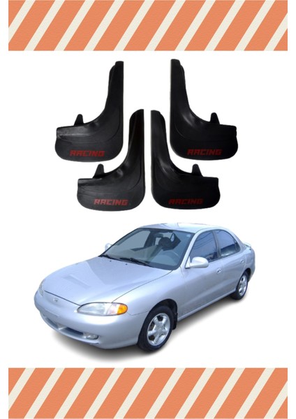 Honda Elentra 1996-2001 Racing Yazılı 4'lü Tozluk Çamurluk Paçalık
