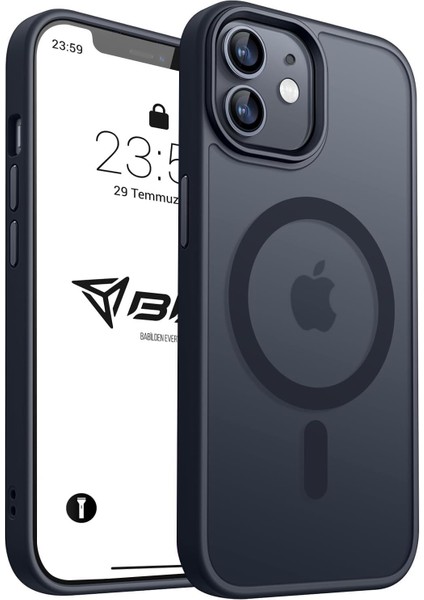 Için Kılıf Kamera Korumalı Şarj Özellikli Mat Şeffaf Renkli Kılıf (11 Siyah)