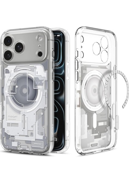 17 Pro ile Uyumlu Ince Magsafe Kılıf Ultra Hybrid Sararma Karşıtı Duraclear Hava Kanalı Teknolojisi Askeri Sınıf Koruma Magfit Zero One Tasarım Kapak - ACS10071