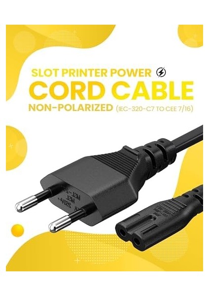Ab 2- Yuvalı Yazıcı Güç Kablosu Kablosu, Polarize Olmayan (IEC-320-C7 - Cee 7/16) Seyahati Için Tv, Yazıcı, Şarj Cihazları, Ps4 Oyun Konsolu ve Daha Fazlası ile Çalışır fiyatları