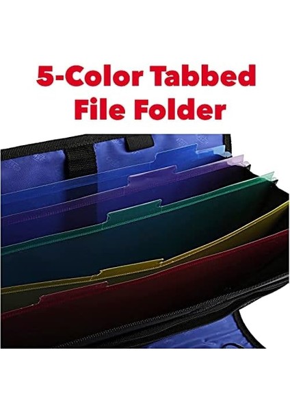 The Open Tab Açılış Bağlayıcı - 5 Inç O-Halkalar - 5 Renkli Sekme Genişleyen Dosya Klasörü - Çoklu Cepler - 400 Yaprak Kapasitesi - Mavi S-826-A fiyatları