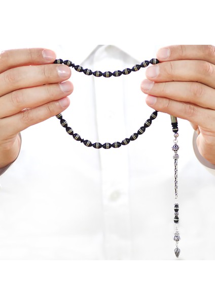 925 Ayar Gümüş Kral Zincir Püsküllü Çift Sıra Sarmal Metal Işlemeli Arpa Kesim Kuka Tesbih fırsatları