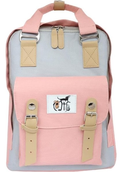 Cats USB Girişli Suya Dayanıklı 14 Inç Laptop Uyumlu Okul Sırt Çantası Pembe