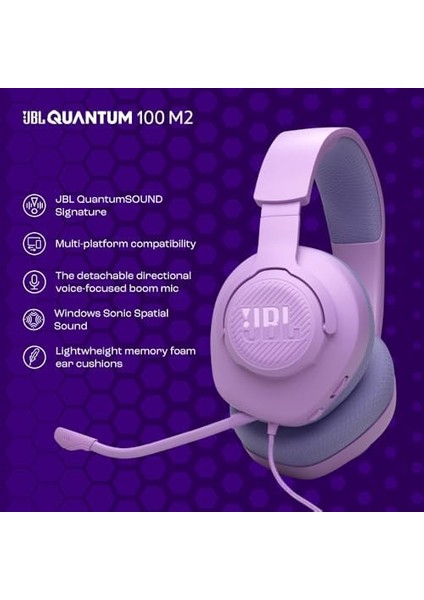 Jbl Quantum 100M2,GAMING Kulaklık,kablolu,mor modelleri