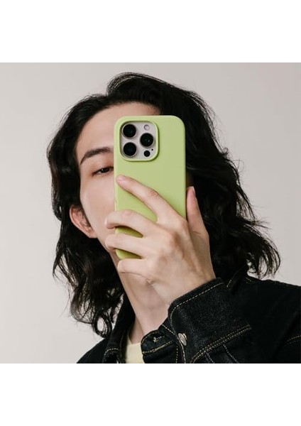 Kılıf Ince Sıvı Silikon 3 Katmanlı Tam Kaplamalı Yumuşak Jel Kauçuk Kılıf Kapak (Fıstık Yeşili (46), 15 Pro) modelleri