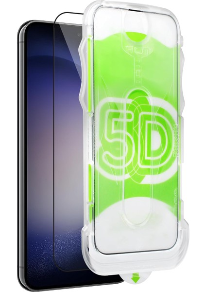 Galaxy S23 Plus ile Uyumlu Otomatik Hizalama ve Toz Toplama Özellikli Ekstra Güçlendirilmiş Tam Koruma Sağlayan Pürüzsüz Lazer Kesim Premium Ekran Koruyucu Kırılmaz Cam