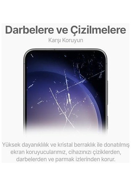 Galaxy S23 Plus ile Uyumlu Otomatik Hizalama ve Toz Toplama Özellikli Ekstra Güçlendirilmiş Tam Koruma Sağlayan Pürüzsüz Lazer Kesim Premium Ekran Koruyucu Kırılmaz Cam fiyatları