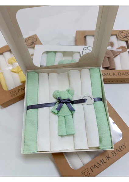7’li Özel Organik Pamuk Havlu Bebek Ağız Mendili
