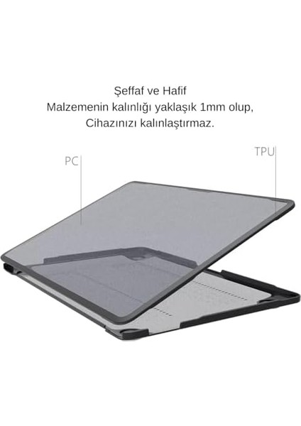 Air 15.3 Inç Kılıf - M2 M3 M4 Uyumlu (A2941 A3114 A3241) - Tpu Şeffaf Darbeye Çizilmeye Dayanıklı Kapak Siyah fiyatları
