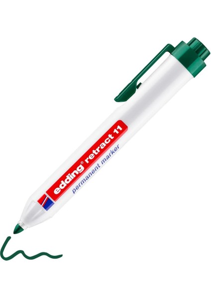 Retract 11 Permanent Markör - Yeşil - 1 - Yuvarluk Uç 1.5-3 mm