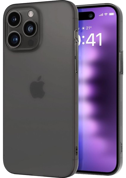 Labs Buff 15 Pro Max ile Uyumlu Slimfy Ince Saydam Kılıf (Siyah)