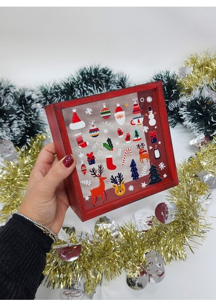 Mutlu Noeller Merry Christmas Yılbaşı Temalı Happy New Year Design Kumbara Ahşap Hazneli Kumbara modelleri