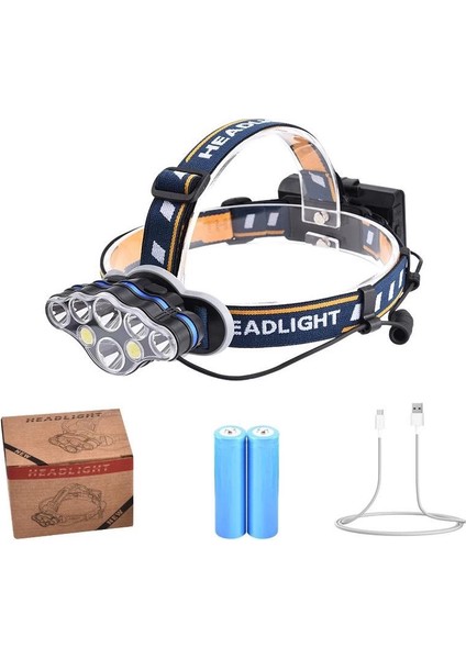 PS-888 Güçlü USB Şarj Edilebilir Profesyonel 8 Modlu 6000 Lümen 8 LED Su Geçirmez Kafa Lambası fiyatları