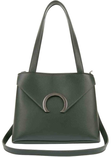 Zümrüt Yeşili Suni Deri Omuz Çantası – Metal Halkalı Şık Tasarım fiyatları