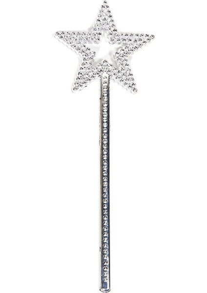 Yıldız Model Peri Asası Melek Asası Prenses Asası Metalize Gümüş Renk