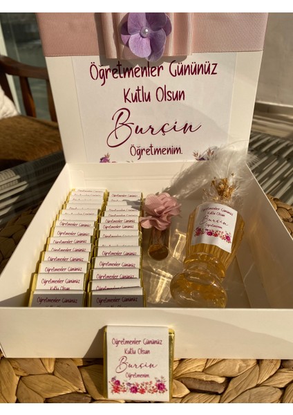 Öğretmenler Günü Hediye Çikolata Kutusu Isme Özel 40 Adet Kutulu modelleri