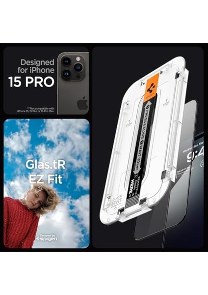 15 Pro ile Uyumlu Cam Ekran Koruyucu Kolay Kurulum Glas.tr Ez Fit Slim Hd (2 Adet) - AGL06892 fiyatları