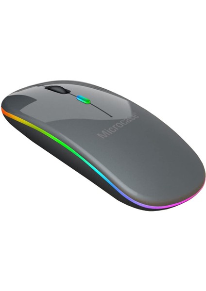 1600 Dpı Şarj Edilebilir 2.4 Ghz Rgb Işık Çift Modlu Bluetooth Mouse - AL2767 Gri