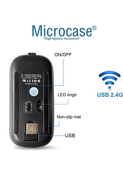 1600 Dpı Şarj Edilebilir 2.4 Ghz Rgb Işık Çift Modlu Bluetooth Mouse - AL2767 Gri fiyatları