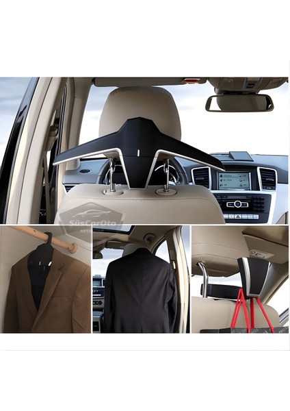 Oto Koltuk Arkası Elbise Askılığı Ceket Askısı Katlanabilir Siyah Araç Içi Askılık Kaydırmaz Yüzeyli Çanta Kıyafet Askısı Yüksek Kalite modelleri