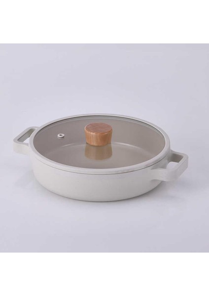 D-NEOF226L Fıka Cam Kapaklı Alumınyum Sıg Tencere 26 cm Be