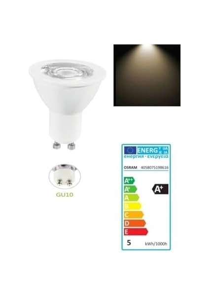 Ledvalue 4,5W (50W) LED Spot Ampul GU10 Gün Işığı 4000K fiyatları