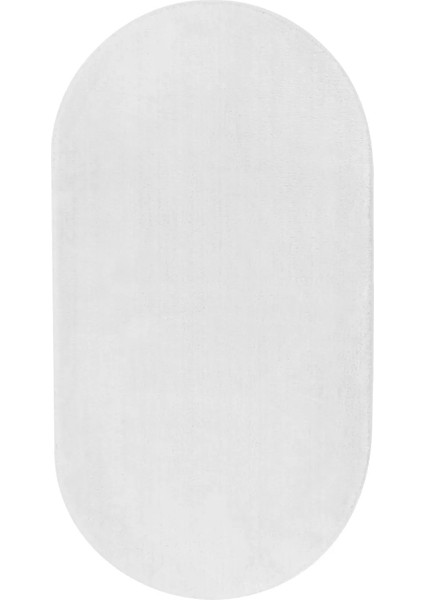 Beyaz Cloudy Oval Post Peluş Halı Kaymaz Taban Yumuşacık Yolluk Modern Halı modelleri