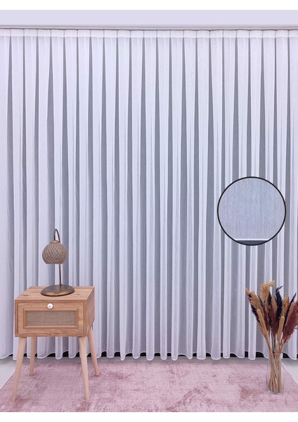 Lux Visco Koleksiyon Modern Bambu Sedefli Salon, Oturma Odası, Mutfak Yüksek Kaliteli Tül Perde 1x2,5 Normal Orta Pile