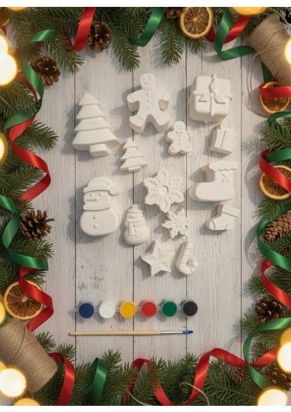 Mega Taştozu Boyama Seti | 14 Parça Yılbaşı Figürleri | Kendin Yap (Dıy) Çocuklar Için fiyatları