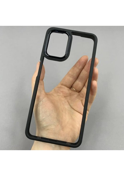 Samsung A22 Uyumlu Metal Kamera Çerçeveli Kılıf