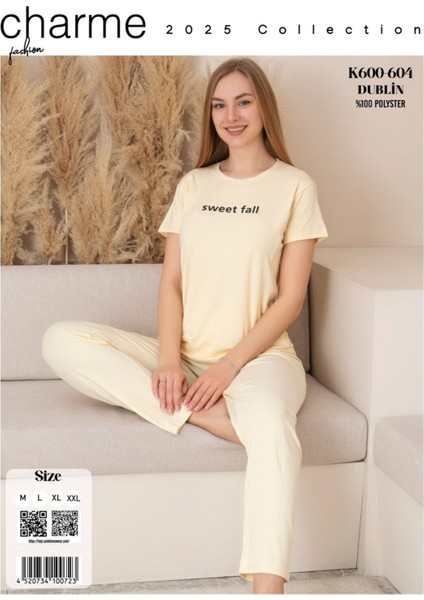 Dublin Fitilli Kısakol Kadın Pijama Takım