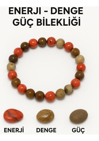 Orijinal Doğal Taş El Yapımı Enerji - Uyum - Denge Sağlayan Bileklik-73