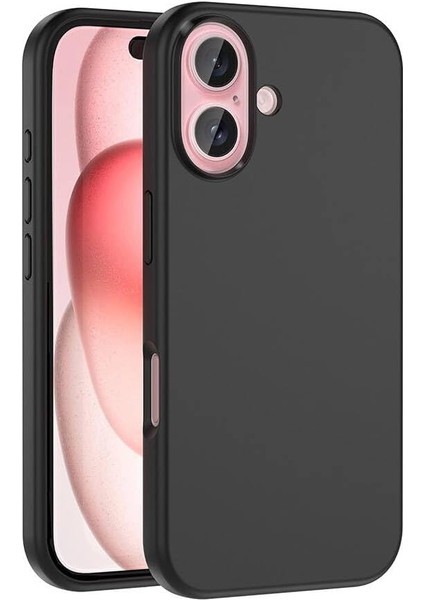 Zore Ile Uyumlu 16 Plus Kılıf Şarj Özellikli Sıvı Teknolojili Silinebilir Sert Zore Kivi Kapak Siyah