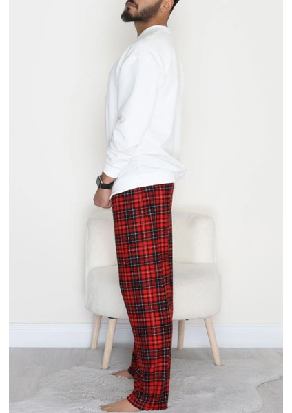 Erkek Kırmızı Ekose Pijama Altı -Yumuşak Dokulu fiyatları