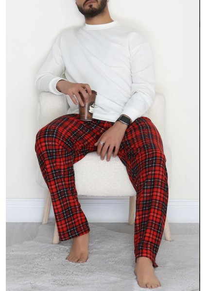 Erkek Kırmızı Ekose Pijama Altı -Yumuşak Dokulu modelleri