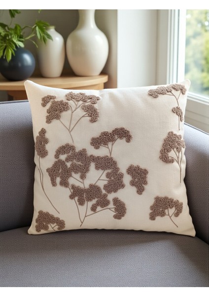 Çiçek Desenli Punch Nakışlı Kırlent Kılıfı modelleri